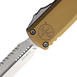 Microtech UTX-85 Auto OTF Knife Gen IV D/E With M390 Blade Tan Aluminum Handle Glass Breaker For Tactical Pros by Microtech