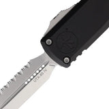 Microtech UTX-85 Auto Knife Gen IV OTF 3.13in Stonewash Serrated M390MK Blade Black Aluminum For EDC Enthusiasts by Microtech