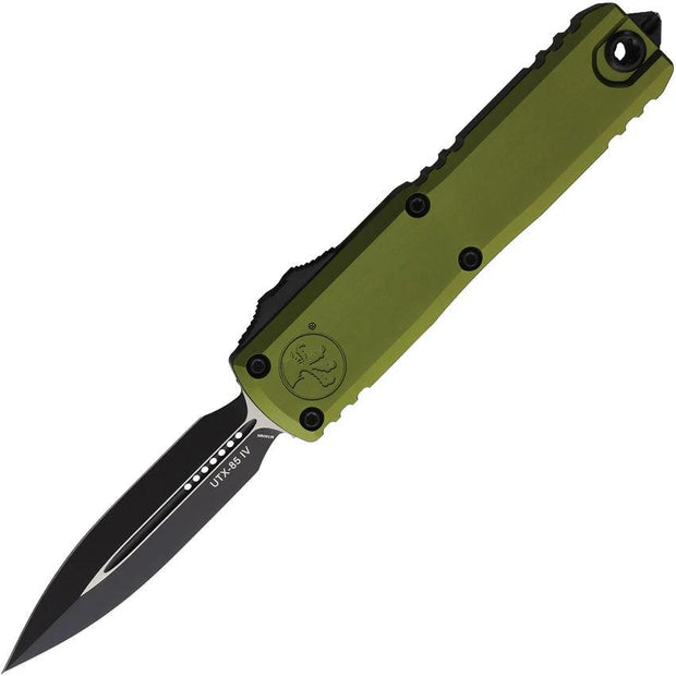 Microtech Auto UTX85 DE Gen IV OTF Knife With M390MK Dagger Blade OD Green Aluminum Handle Glass Breaker For Enthusiasts