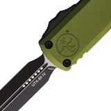 Microtech Auto UTX85 DE Gen IV OTF Knife With M390MK Dagger Blade OD Green Aluminum Handle Glass Breaker For Enthusiasts by Microtech