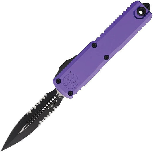 Microtech UTX85 Auto OTF Knife For Tactical EDC Enthusiasts Gen IV Purple Aluminum Handle M390 Blade Glass Breaker by Microtech
