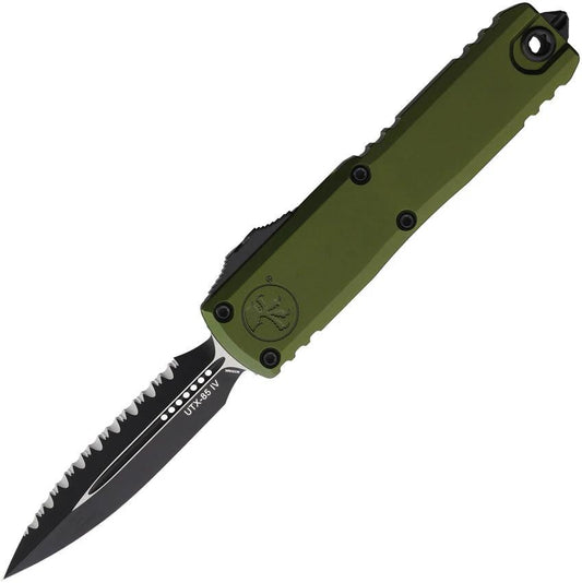 Microtech UTX-85 Auto OTF Knife with Two Tone M390 Blade OD Green Handle for EDC