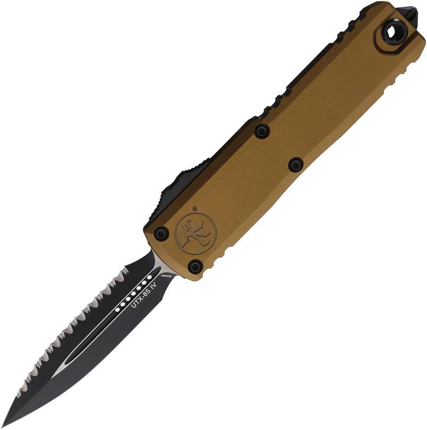 Microtech UTX 85 Auto Gen IV Tactical EDC Knife With Double Edge Serrated Bohler M390MK Blade