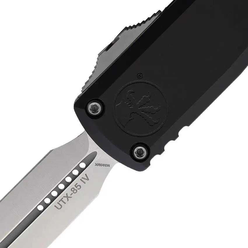 Microtech UTX 85 Auto OTF Knife Gen IV with Dagger Blade M390MK Satin Finish for Knife Enthusiasts by Microtech