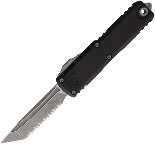 Microtech UTX 85 Auto OTF Knife Apocalyptic Finish M390 Blade Black Aluminum Handle Glass Breaker For EDC Fans