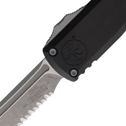 Microtech UTX 85 Auto OTF Knife Apocalyptic Finish M390 Blade Black Aluminum Handle Glass Breaker For EDC Fans by Microtech
