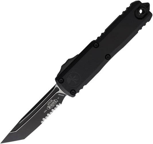 Microtech UTX-85 Auto OTF Knife GenIV M390 Blade Black Aluminum Handle Serrated Glass Breaker For EDC Enthusiasts