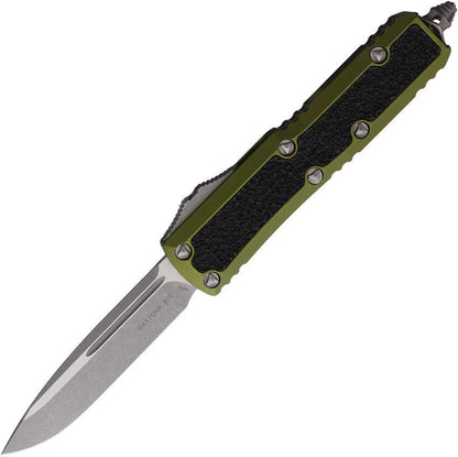 Microtech Auto Daytona SE OTF Knife for Tactical Pros with Apocalyptic Finish 3.13 Inch Blade OD Green Handle by Microtech