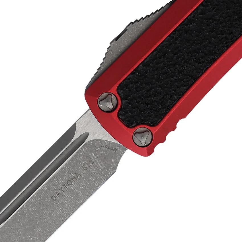 Microtech Auto Daytona OTF Knife SE Red Apocalyptic Finish Automatic Premium Steel Blade For Tactical Enthusiasts by Microtech