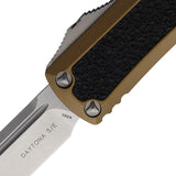 Microtech Daytona S E OTF Auto Knife Tan Aluminum Handle Premium Steel Blade Glass Breaker 12410TAS for EDC Enthusiasts by Microtech