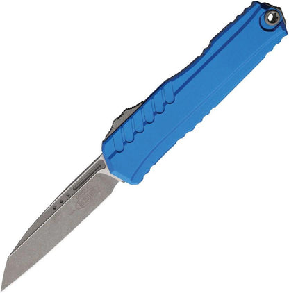 Microtech Auto Cypher II OTF Knife Automatic Opening Blue AP Finish M390 Blade For EDC Enthusiasts by Microtech