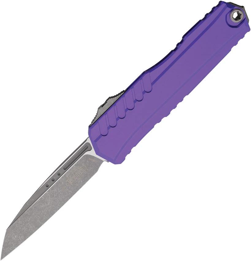 Microtech Auto Cypher II OTF Knife Purple Aluminum Handle Premium M390MK Blade for Tactical Enthusiasts by Microtech