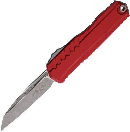 Microtech Auto Cypher II OTF Knife For EDC Pros Red Aluminum Handle 3.5 Inch M390MK Wharncliffe Blade