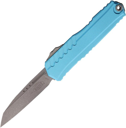 Microtech Auto Cypher II OTF Knife Automatic Opening Apocalyptic Finish Handle 3.5in Wharncliffe Blade 5in Closed EDC