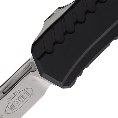Microtech Auto Cypher II OTF Knife With Stonewash Wharncliffe Blade For EDC Enthusiasts And Collectors by Microtech