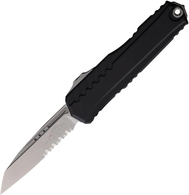 Microtech Auto Cypher II OTF Knife Elite Tactical EDC Stonewash Wharncliffe Blade Glass Breaker