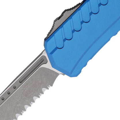 Microtech Auto Cypher II OTF Knife Elite EDC Tool With Automatic Opening M390MK Blade Blue Handle For Tactical Enthusiasts by Microtech