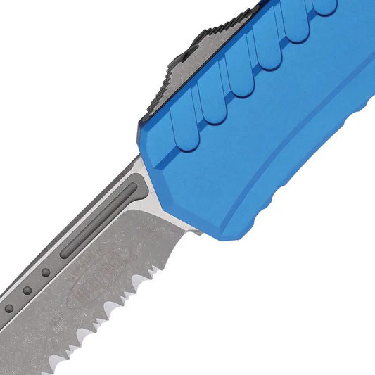 Microtech Auto Cypher II OTF Knife Elite EDC Tool With Automatic Opening M390MK Blade Blue Handle For Tactical Enthusiasts by Microtech