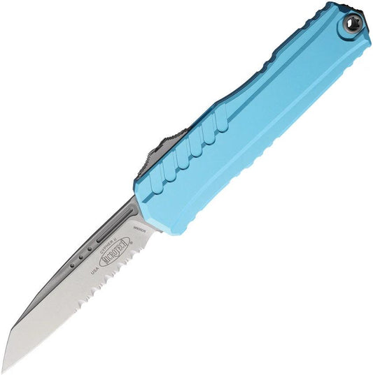 Microtech Auto Cypher II OTF Knife Turquoise Aluminum Handle 3.5in Wharncliffe Blade For Elite EDC Enthusiasts by Microtech