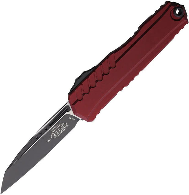 Microtech OTF Knife Cypher II Auto Merlot Aluminum Handle Glass Breaker EDC For Collectors