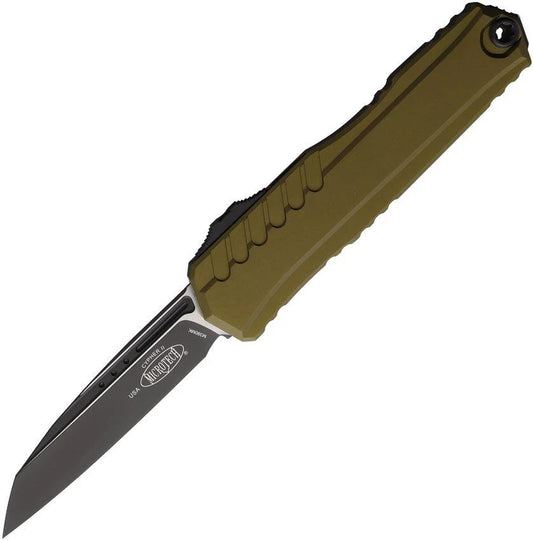 Microtech Auto Cypher II OTF Knife Automatic Opening M390 Wharncliffe Blade OD Green Aluminum Handle EDC Enthusiasts