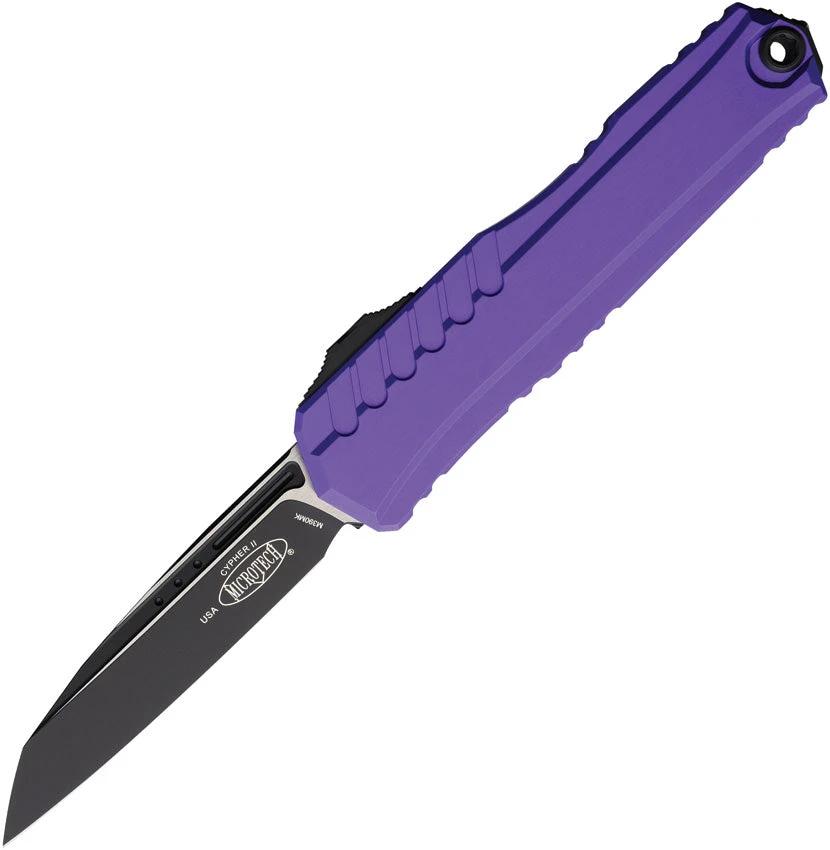 Microtech Auto Cypher II OTF Knife Purple 1241-1PU For EDC Enthusiasts Fast One Hand Deployment by Microtech