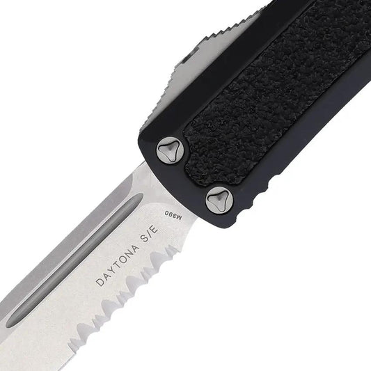 Microtech Auto Daytona SE OTF Knife Automatic Open 3.13 Inch Serrated Stonewash Blade EDC by Microtech
