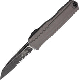 Microtech Auto Cypher II OTF Knife Premium M390 Wharncliffe Blade Partially Serrated Aluminum Handle Glass Breaker EDC by Microtech