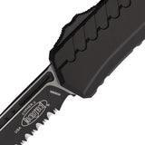 Microtech Auto Cypher II OTF Tactical Knife With Wharncliffe Blade Black Aluminum Handle Glass Breaker EDC by Microtech