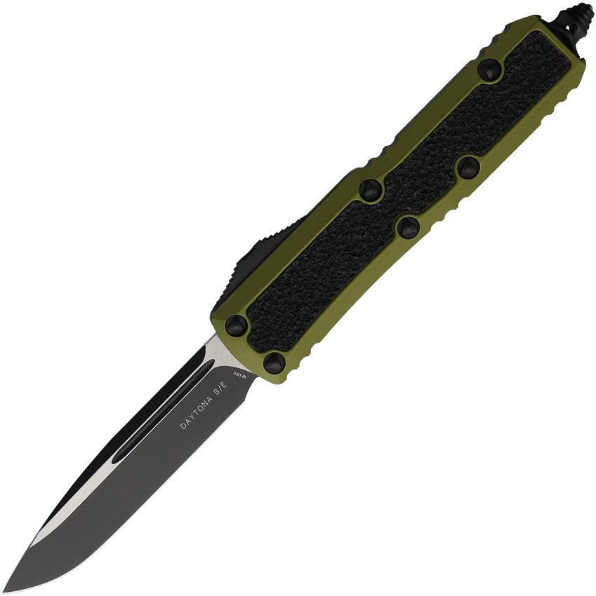 Microtech Auto Daytona SE OTF OD Knife Automatic Opening For EDC Enthusiasts With Glass Breaker And Lanyard by Microtech