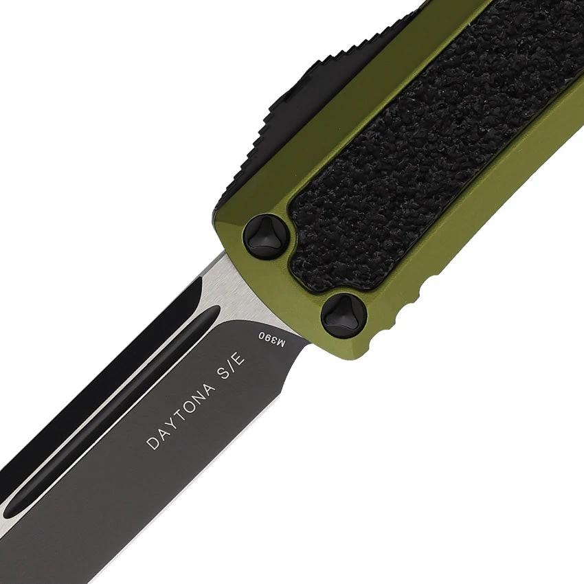 Microtech Auto Daytona SE OTF OD Knife Automatic Opening For EDC Enthusiasts With Glass Breaker And Lanyard by Microtech