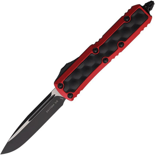 Microtech Auto Daytona OTF Knife Automatic Opening Premium Red Aluminum Two Tone Blade For EDC Enthusiasts by Microtech