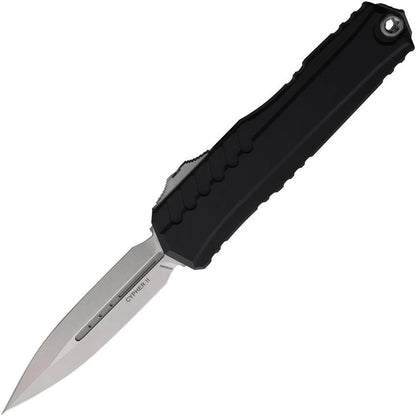 Microtech Auto Cypher II OTF DE 3.5in Blade Premium Glass Breaker Black Aluminum Handle for EDC Pros