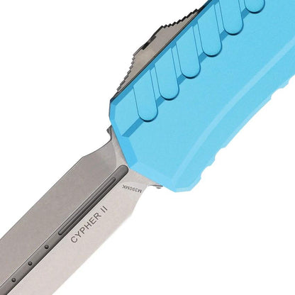Microtech Auto Cypher II Double Edge Dagger Automatic Knife Turquoise Aluminum Handle M390 Blade Premium Collectors by Microtech