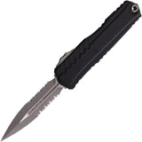 Microtech Auto Cypher II OTF Knife Partial Serrated Premium Steel Dagger Blade Apocalyptic Finish For Tactical EDC by Microtech