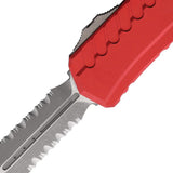 Microtech Auto Cypher II D E Red Apocalyptic Finish Dagger Knife With Glass Breaker For EDC Fans by Microtech