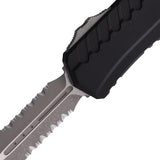 Microtech Auto Cypher II OTF Knife Partial Serrated Premium Steel Dagger Blade Apocalyptic Finish For Tactical EDC by Microtech