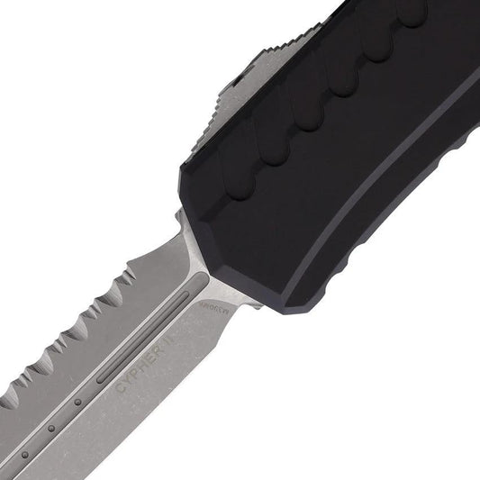 Microtech Cypher II D E Auto OTF Knife With Apocalyptic M390 Blade For Collectors by Microtech