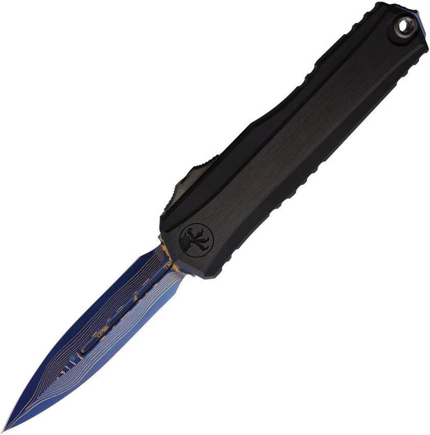 Microtech Cypher II Select OTF Automatic Knife For Tactical Enthusiasts With Coppermai Damascus Double Edge Dagger Blade