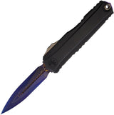 Microtech Auto Cypher II Select OTF Knife Blue Baker Forge Coppermai Damascus Double Edge Dagger Blade For Collectors by Microtech