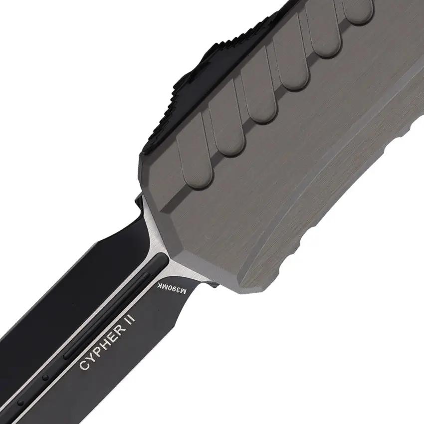 Microtech Auto Cypher II Dual Edge OTF Knife Natural Handle 3.5 Inch M390 Dagger Blade For EDC Enthusiasts by Microtech