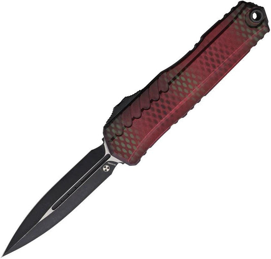 Microtech Auto Cypher II OTF Knife Dual Edge Premium Dagger Blade Red X51 Handle 5 Inch Closed for Tactical Enthusiasts
