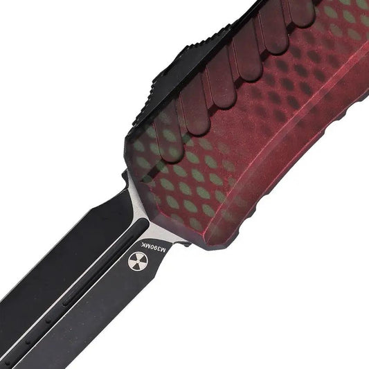 Microtech Auto Cypher II OTF Knife Dual Edge Premium Dagger Blade Red X51 Handle 5 Inch Closed for Tactical Enthusiasts by Microtech