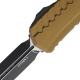 Microtech Auto Cypher II OTF DE Knife Automatic Opening Tan Aluminum Handle 3.5 Inch M390MK Blade For EDC Enthusiasts by Microtech
