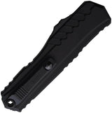 Microtech Auto Cypher II D E OTF Knife Automatic Opening Three Point Five Inch M390 Dagger Blade Black Al Handle EDC by Microtech