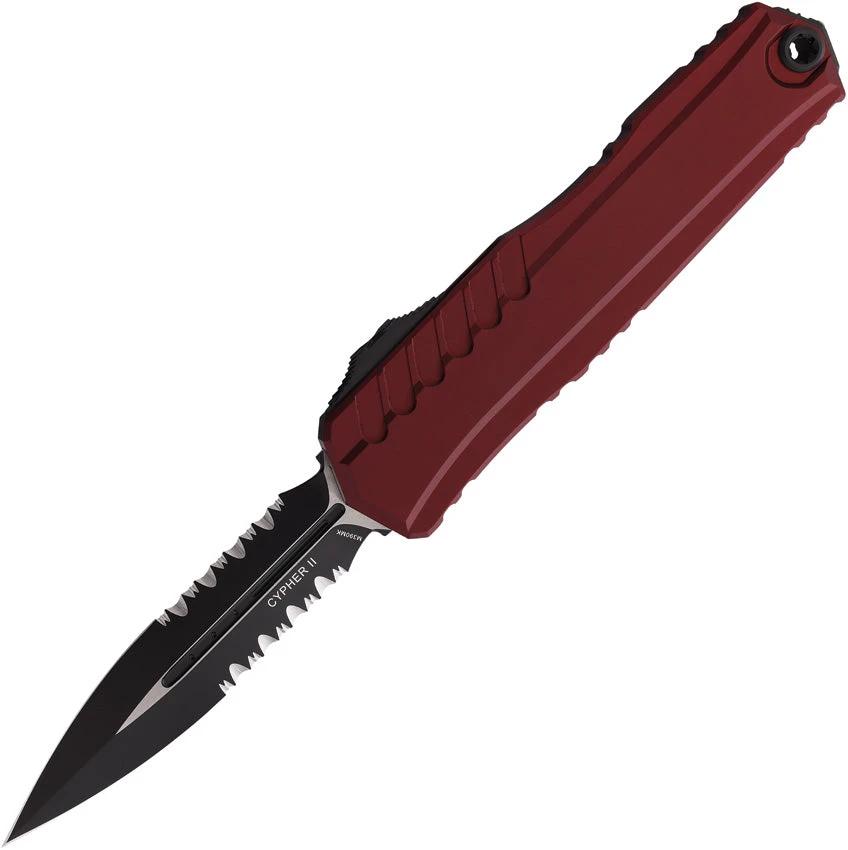 Microtech Auto Cypher II DE OTF Knife For EDC Enthusiasts With Automatic Opening 3.5 Inch Dagger Blade M390