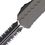 Microtech Auto Cypher II Automatic Opening OTF Knife 3.5in Dagger Blade Bohler M390MK Gray Aluminum For Tactical Pros by Microtech