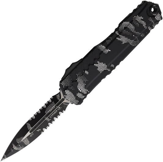 Microtech Auto Cypher II D E OTF Knife Pixel Camouflage Blade Aluminum Handle For Tactical EDC Enthusiasts