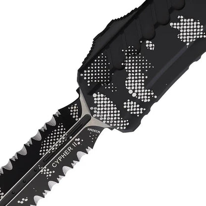 Microtech Auto Cypher II D E OTF Knife Pixel Camouflage Blade Aluminum Handle For Tactical EDC Enthusiasts by Microtech