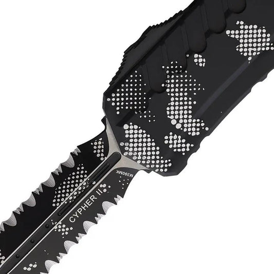 Microtech Auto Cypher II D E OTF Knife Pixel Camouflage Blade Aluminum Handle For Tactical EDC Enthusiasts by Microtech
